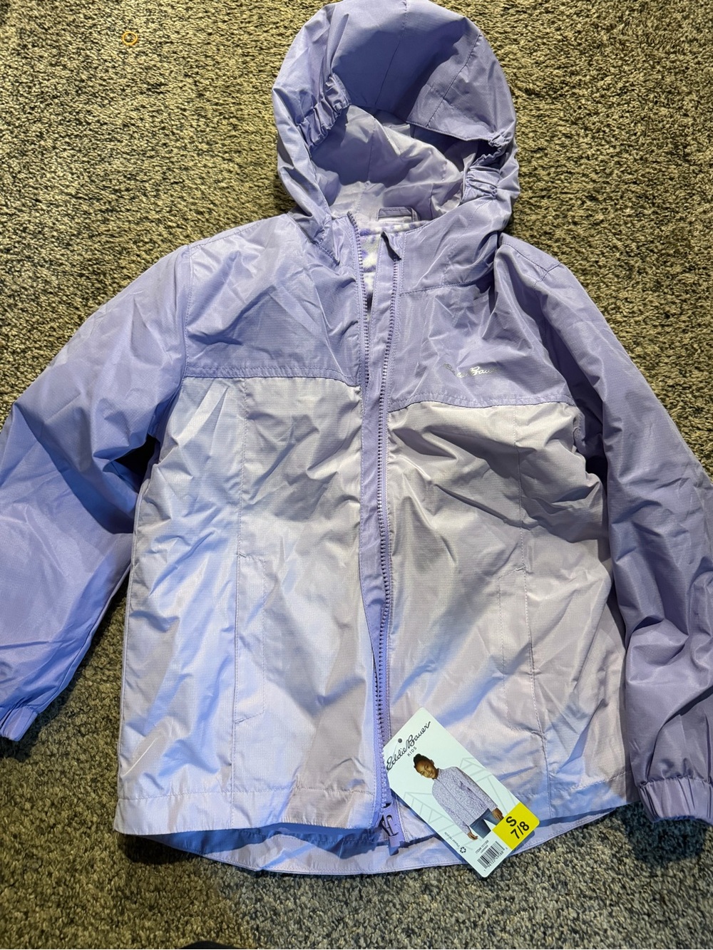 Eddie Bauer Kids Two-Tone Light Purple Hooded 2 in 1 Jacket